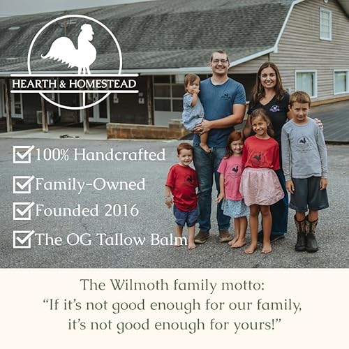 Hearth and Homestead: Handmade Whipped Tallow Balm (Vanilla Orange) - Organic Body Butter with Infused Olive Oil, for Eczema, Rosacea, Baby - 1.3 oz