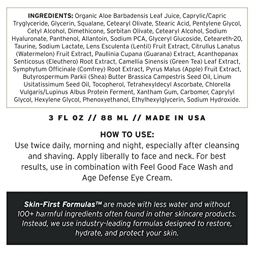 Supply Men¡¯s Facial Moisturizer ? Lightweight, Plant-Based Daily Face Cream with Aloe Vera, Green Tea & Shea Butter ? Anti-Aging, Oil-Free Hydration for Wrinkles, Fine Lines & Firmness- 3.4oz