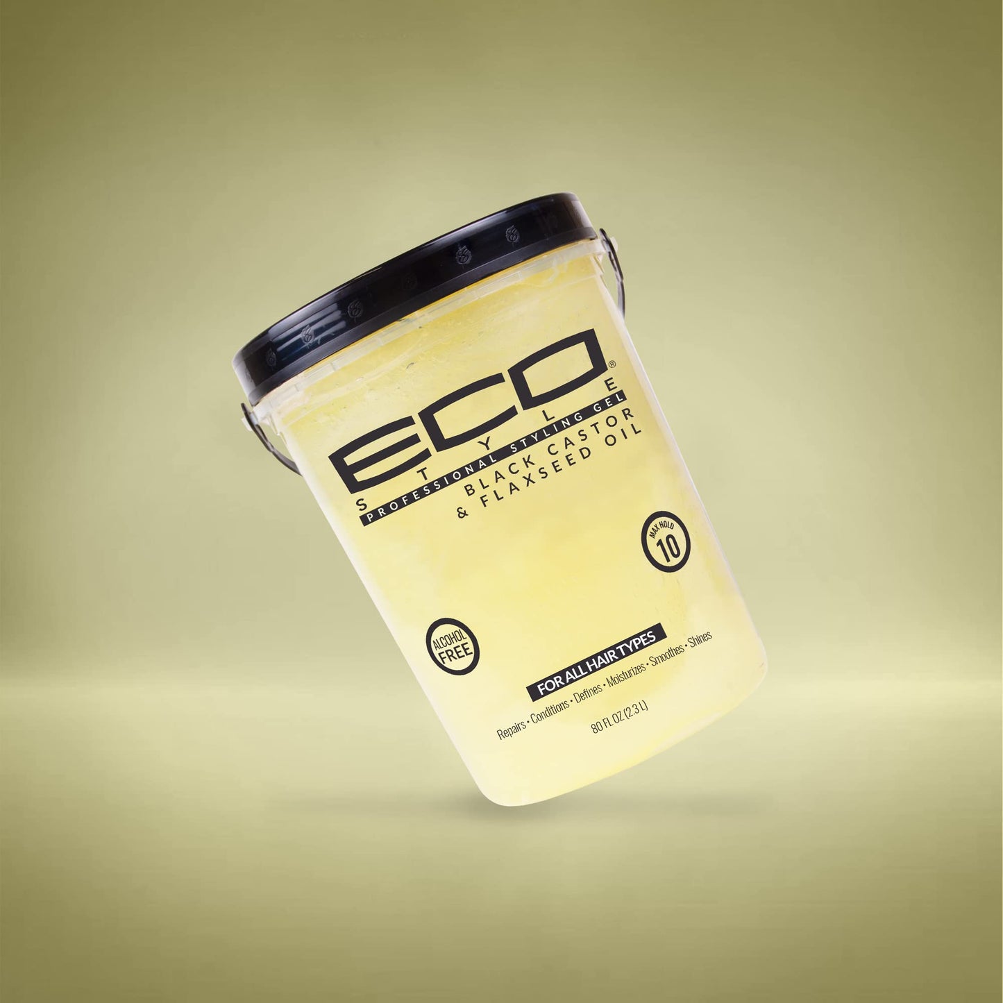 Eco Style Black Castor and Flaxseed Oil Styling Gel - Helps Nourish and Repair Damaged Hair - Promotes Healthy Scalp - Provides Superior and Weightless Hold - Delivers Long Lasting Shine - 80 oz