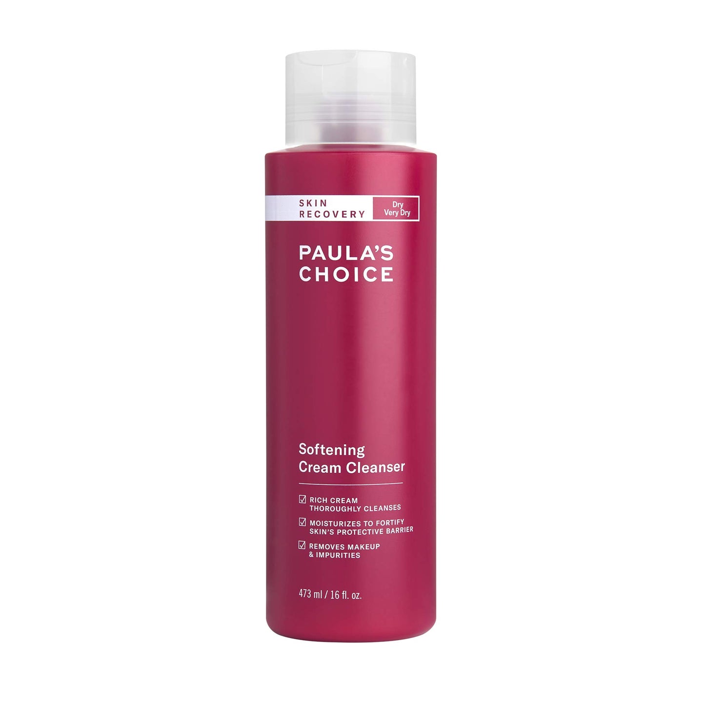 Paula's Choice SKIN RECOVERY Cream Cleanser, 16 Ounce Bottle for Extra Sensitive, Redness and Rosacea Prone Skin, Normal to Very Dry Facial Skin