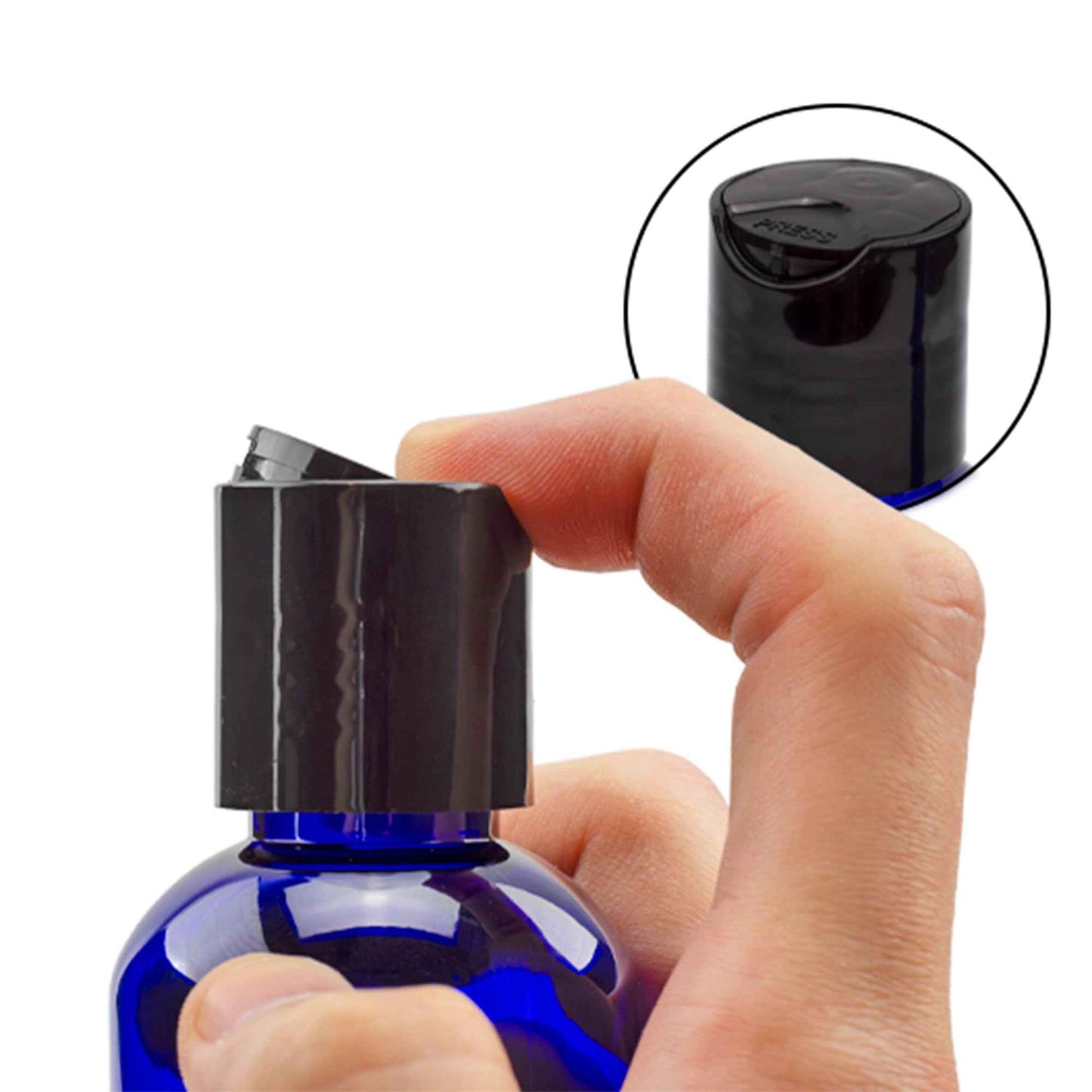 Cornucopia Brands 4oz Empty Cobalt Blue Plastic Squeeze Bottles with Disc Top Flip Cap (Pack of 6) BPA-Free Containers For Shampoo, Lotions, Liquid Body Soap, Creams