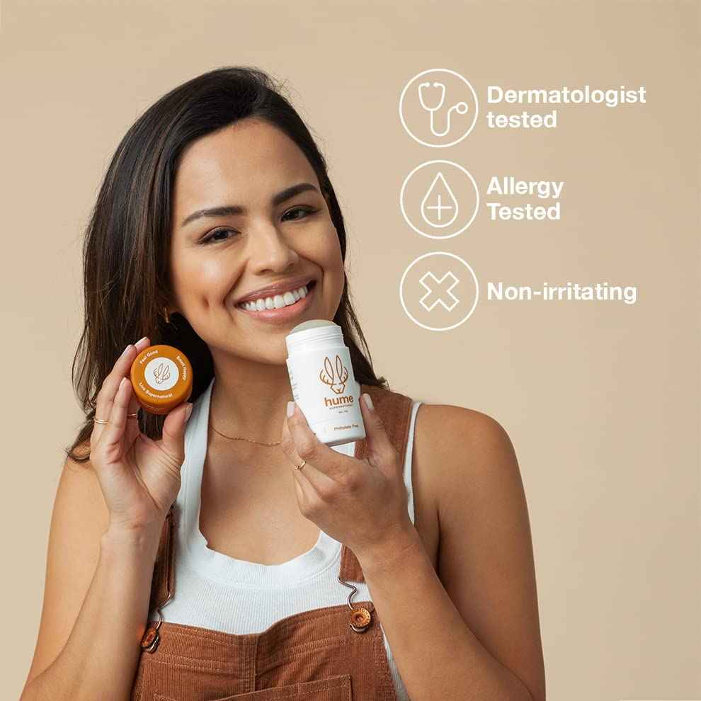 Hume Supernatural Aluminum Free Deodorant for Women & Men - Probiotic and Plant-Based, Long-Lasting Moisture Absorbing - Clean and Effective. (Out West - 2-Pack)