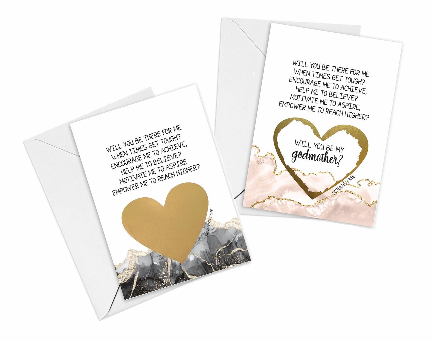 Will You Be My Godmother and Godfather Scratch Off Cards, New Godparents Proposal Asking Cards, Scratch Off Cards for Aunt and Uncle, Best Friends (Agate Godmother/Godfather Set)