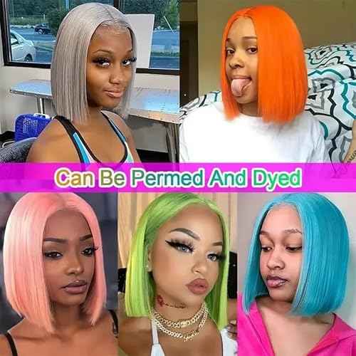 Ubetta Grey Bob Wig Human Hair 13x4 Lace Front Wigs for Black Women Glueless Bob Wigs Human Hair Pre Plucked Silver Grey Lace Front Wigs 12 Inch 180% Density Slightly Bleach Knots