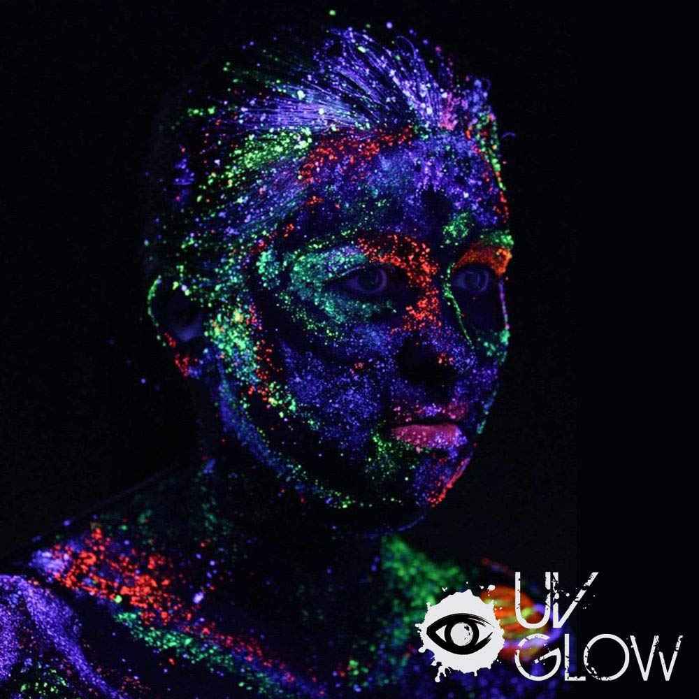 UV Glow Blacklight Face and Body Paint 1.7oz - Set of 8 Tubes - Neon Fluorescent