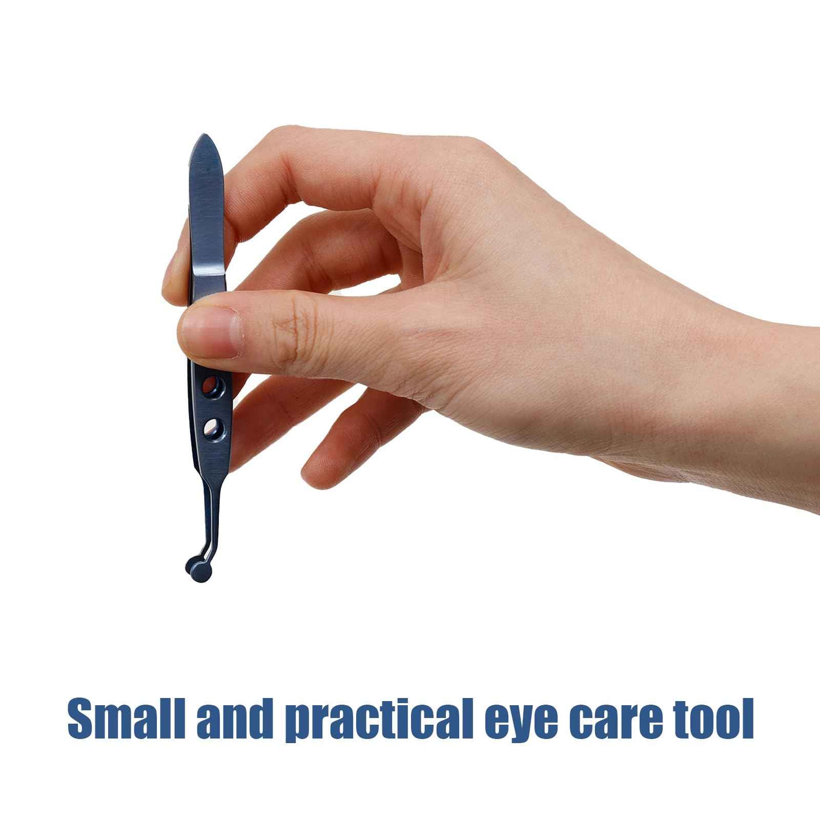 Meibomian Gland Expressor Dry Eye Relief Eyelid Gland Care Clean Tools Kit Eye Stye Treatment Chalazion Remover Meibomian Gland Forceps Titanium Alloy Eyelid Massage Tweezers (Sterile)