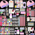 Acrylic Nail Kit With Black Nail Polish,Drill And U V Light Full Nail Kit Set