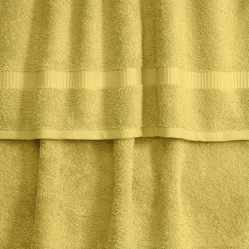 SALBAKOS 100% Turkish Cotton Washcloth Set of 12 13x13 inch | Heirloom Quality | Hotel & Spa Collection | Ultra Soft, Super Absorbent, Washcloth Towels | Made in Turkey (Yellow, 12 Washcloths)