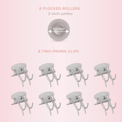INFINITIPRO BY CONAIR Ceramic Flocked Hot Rollers for Long, Medium, and All Hair - Hair Curler - Hair Roller Clips Included - 2 inch Rollers