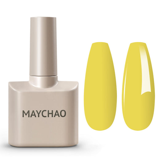 MAYCHAO 15ML Yellow Gel Nail Polish 1Pc Lemon Yellow Gel Polish Soak Off UV LED Nail Polish Nail Art Starter Manicure Salon DIY at Home, 0.5 OZ