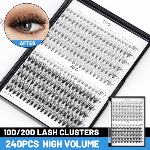Bodermincer 10D+20D Mix Cluster Lash Extensions 240pcs 12-16mm