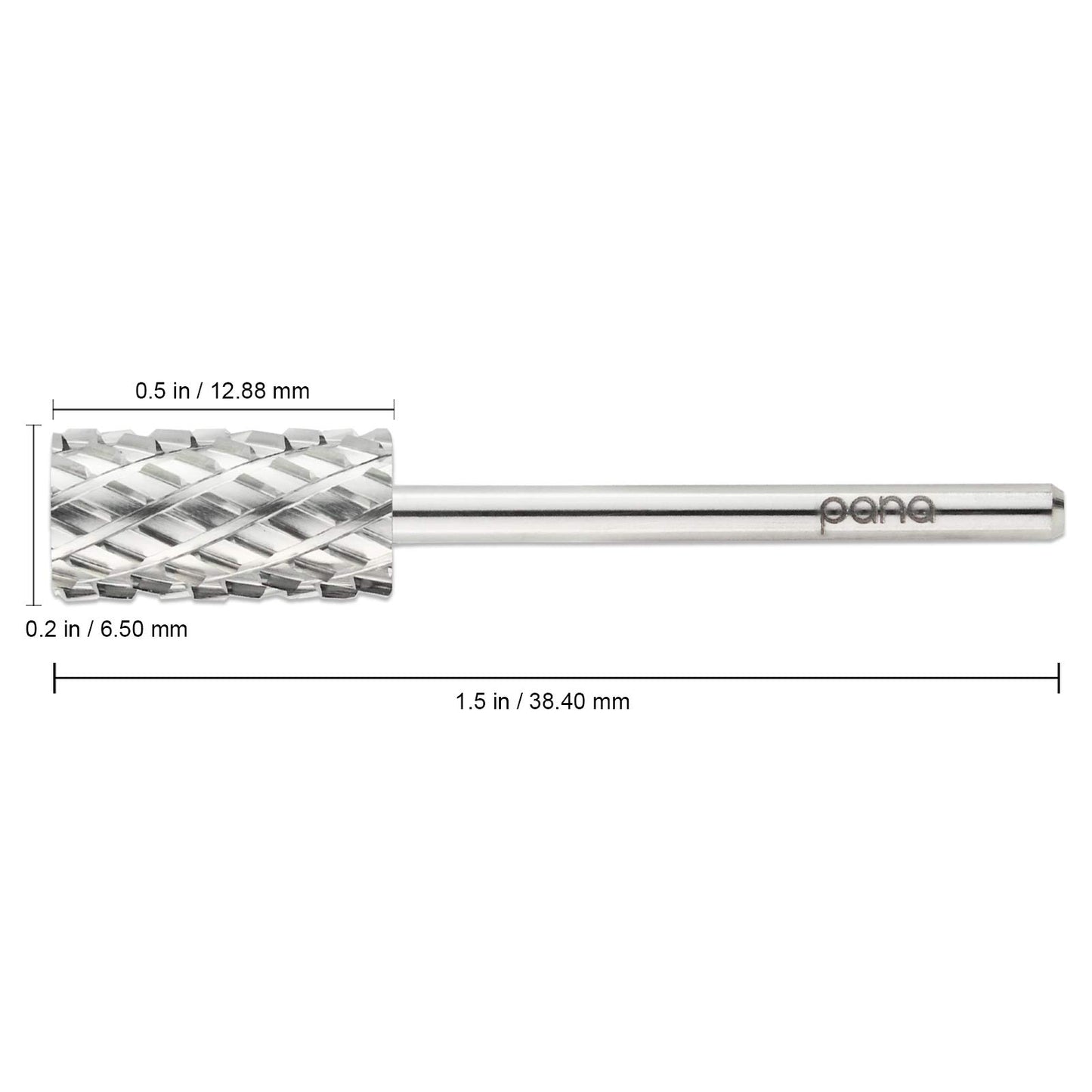 PANA Flat Top Large Barrel 3/32" Shank Size - (Silver, 4X Coarse Grit) - Fast remove Acrylic or Hard Gel Nail Drill Bit for Manicure Pedicure Salon Professional or Beginner