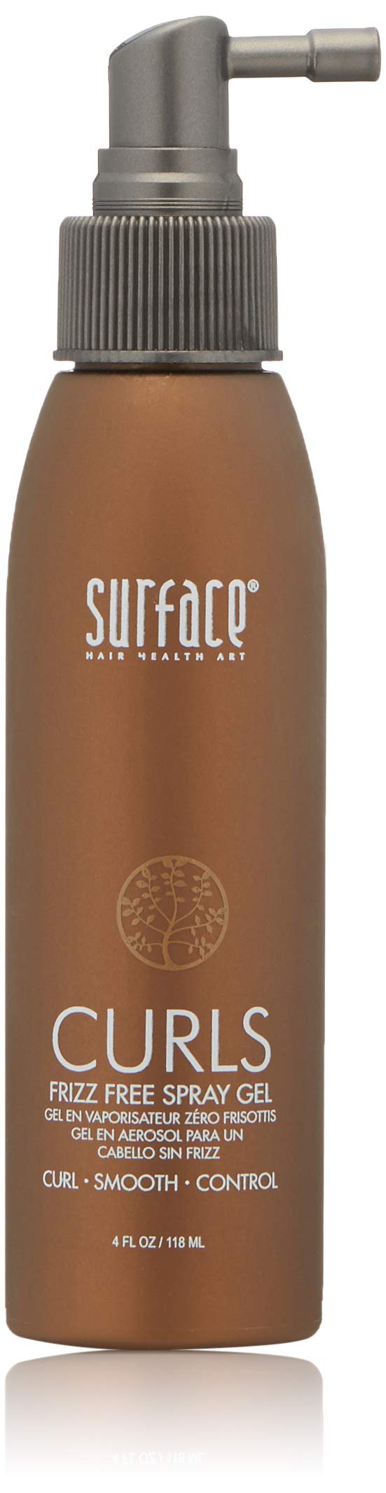 SURFACE Hair Curl Frizz Free Spray Gel, Lightweight Control With Cocoa Butter And Babassu Oil, For Curly Or Straight Hair 4 Fl. Oz.