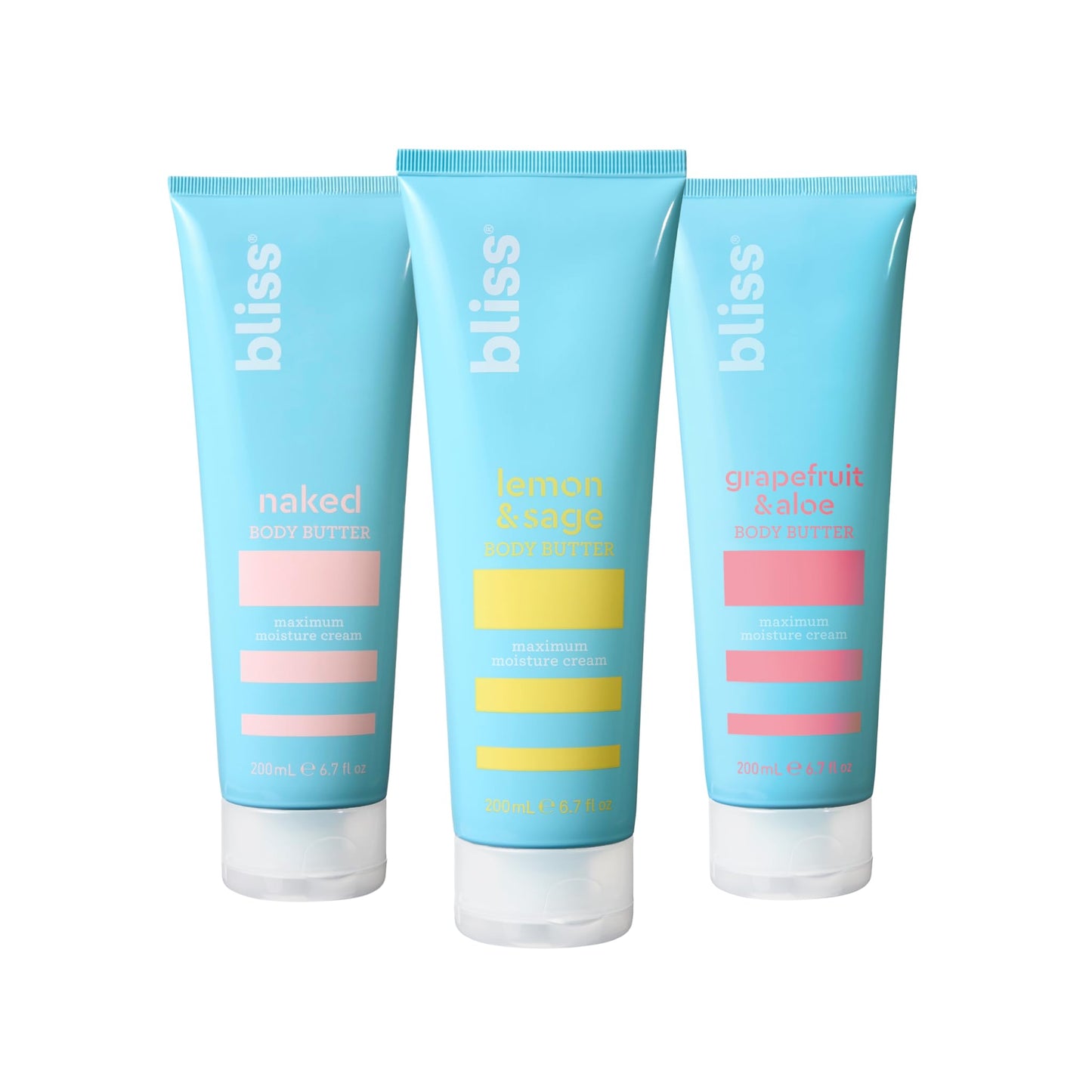 Bliss Intense Moisture Trio: Body Butters in Lemon and Sage Body, Grapefruit and Aloe, and Unscented - Maximum Moisture Cream