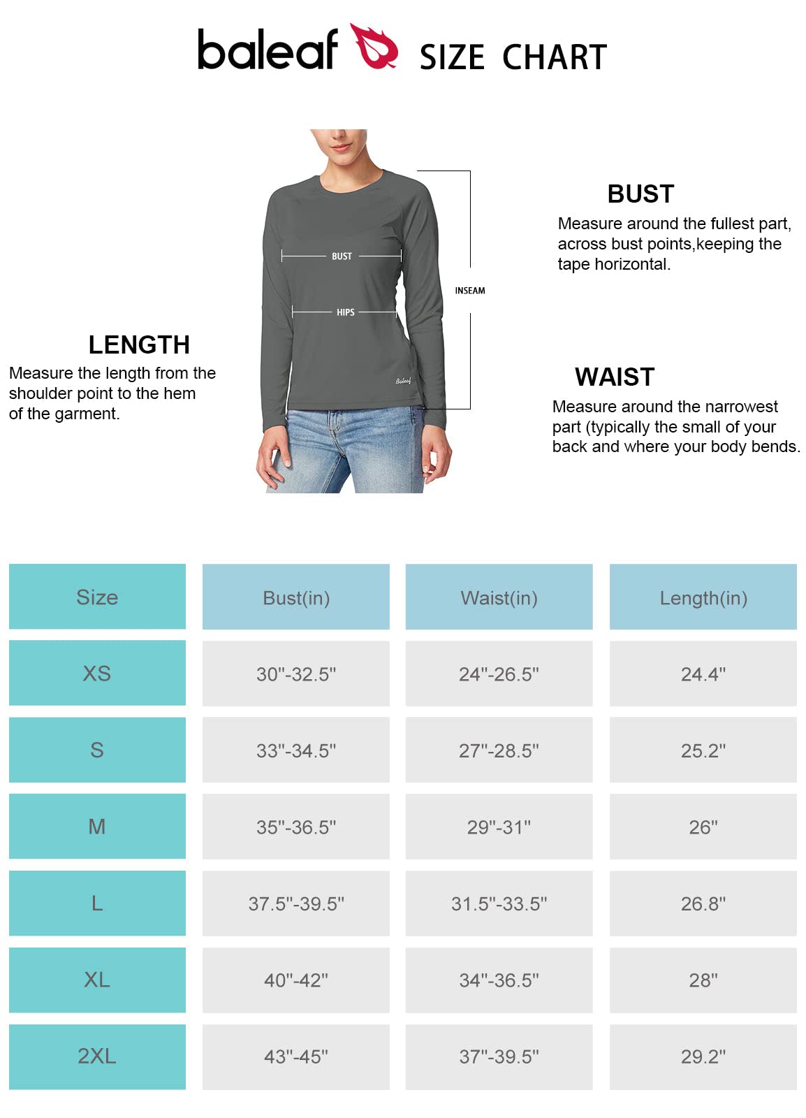 BALEAF Women's Workout Tops Long Sleeve Running Shirts Quick Dry Moisture Wicking Athletic T-Shirts for Exercise Gym Sports Yoga Charcoal Gray Size XS