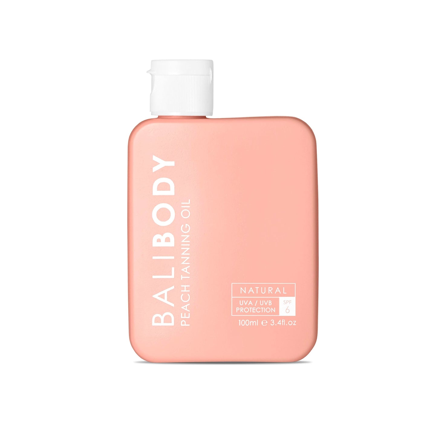 Bali Body Peach Tanning Oil - SPF 6 | Sun Tanning Oil for a Deep Golden Glow | UV Sun Protection | Infused with Peach Extract & Coconut Oil | Vegan, Cruelty Free, Australian Made (100 ml/3.4 fl oz)