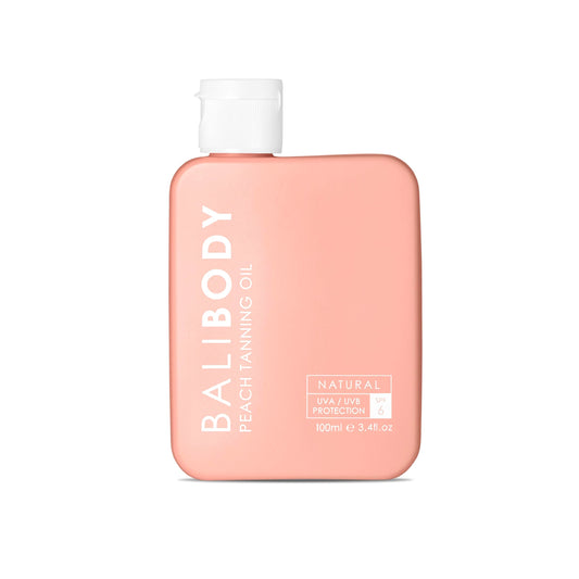 Bali Body Peach Tanning Oil - SPF 6 | Sun Tanning Oil for a Deep Golden Glow | UV Sun Protection | Infused with Peach Extract & Coconut Oil | Vegan, Cruelty Free, Australian Made (100 ml/3.4 fl oz)