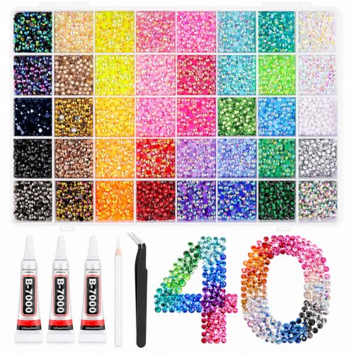 50,000 Pcs 3mm Resin Jelly Flatback Rhinestones Kit with B7000 Glue