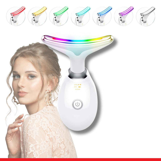 SEELE 2025 Upgrade Neck and Face Massager, 7-Color Light and Thermal Care, Enhances Skin Radiance and Relaxation, Ideal for Home and Travel Use