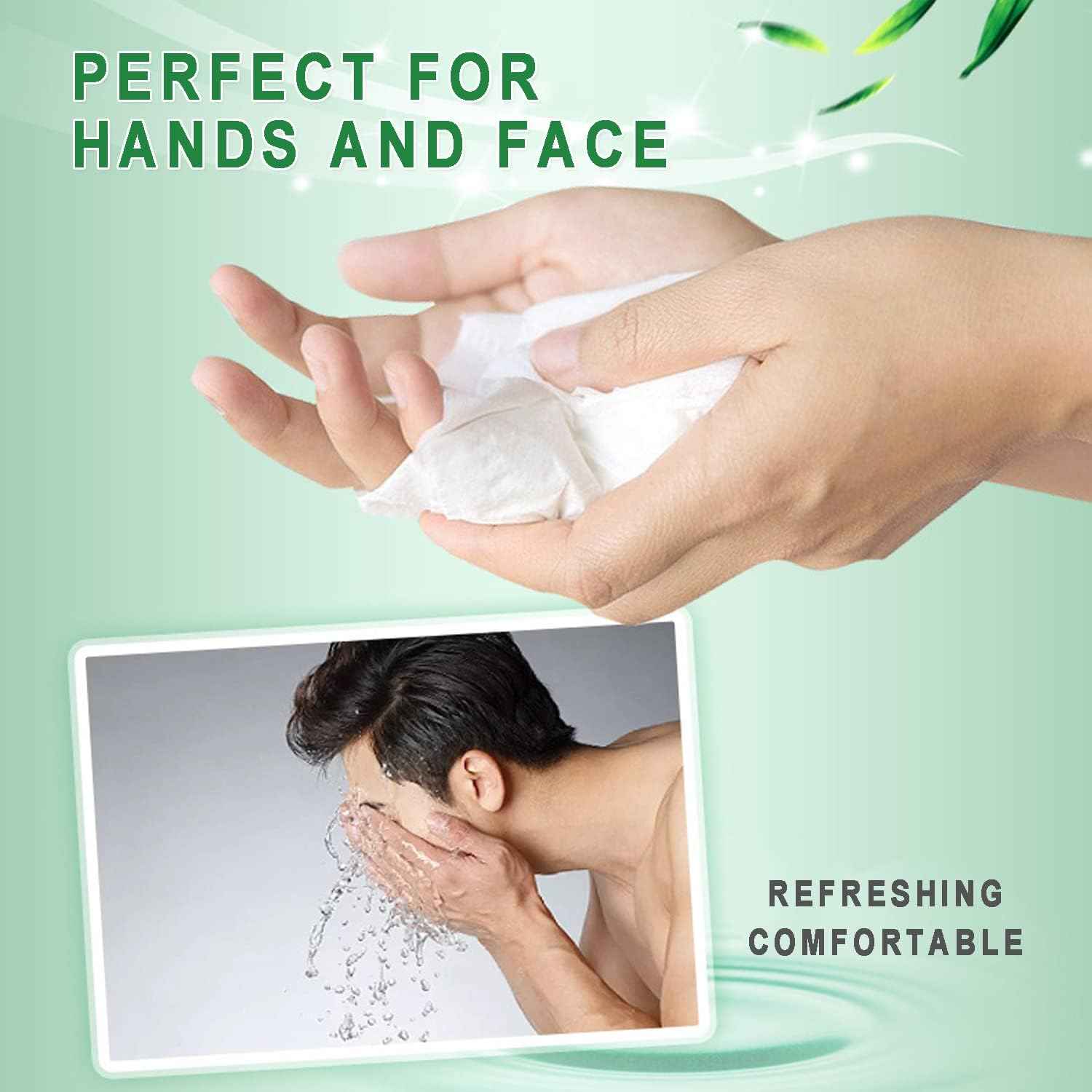 Gisdo 300 Pack Green Tea Wet Wipes Bulk for Homeless, Clean Face Hands Quickly, Green Tea Wet Wipes Bulk for Homeless, Perfect for Hiking Camping Travel Outdoor