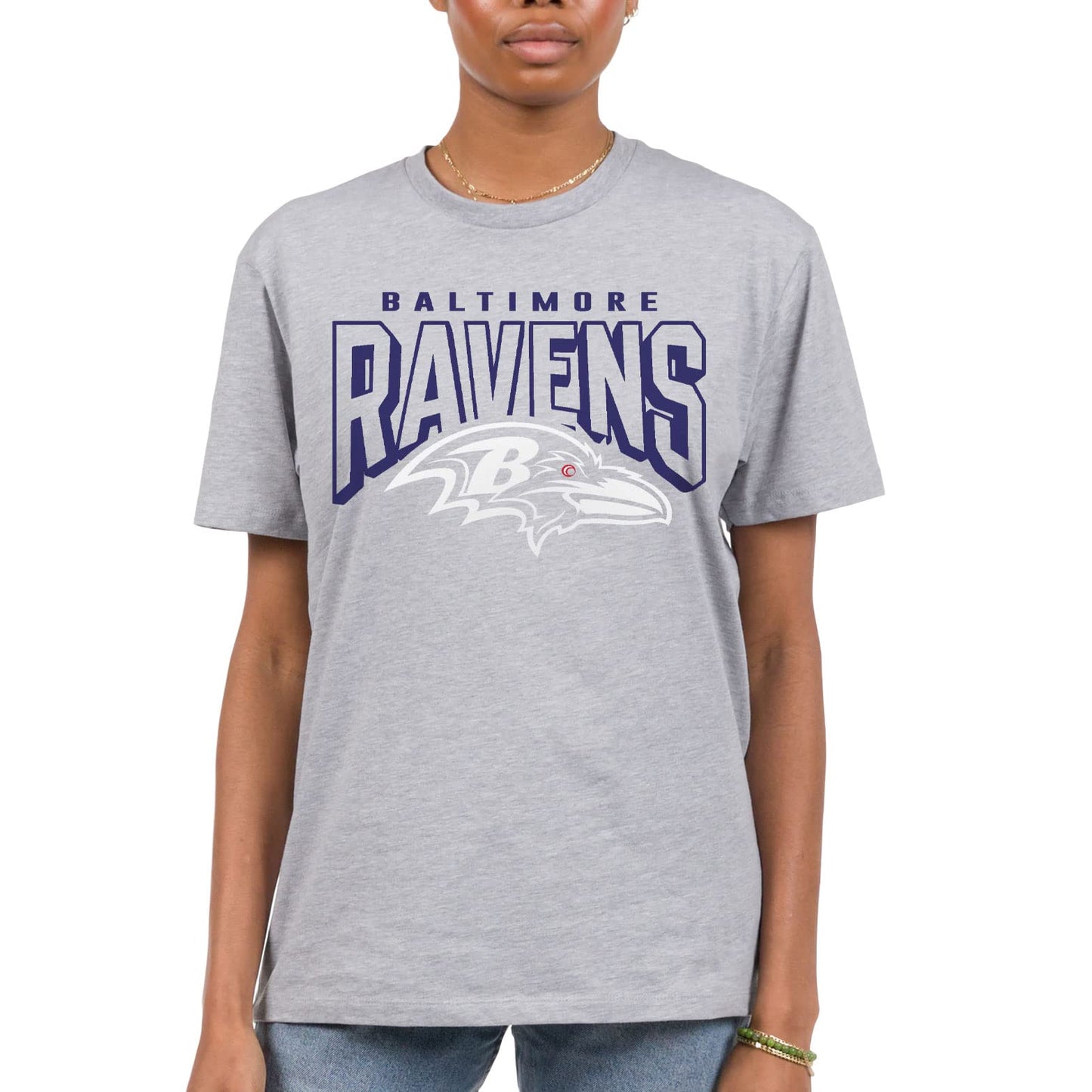 Junk Food Clothing x NFL - Baltimore Ravens - Bold Logo - Unisex Adult Short Sleeve Fan T-Shirt for Men and Women - Size Small