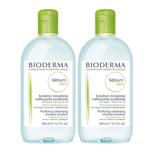 Bioderma - Sébium H2O - Micellar Water - Cleansing and Make-Up Removing - for Combination to Oily Skin 33.4 Fl Oz