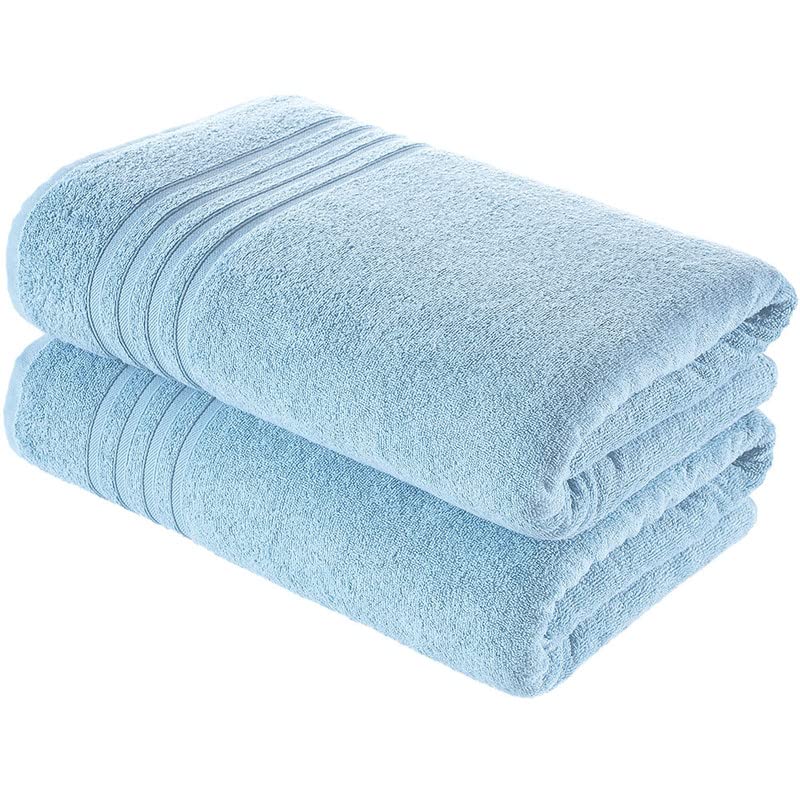 Hawmam Linen Jumbo Large Bath Sheets Towels 2 Pack Soft and Absorbent, Premium Quality 100% Cotton Towels (Light Blue, Bath Sheet)