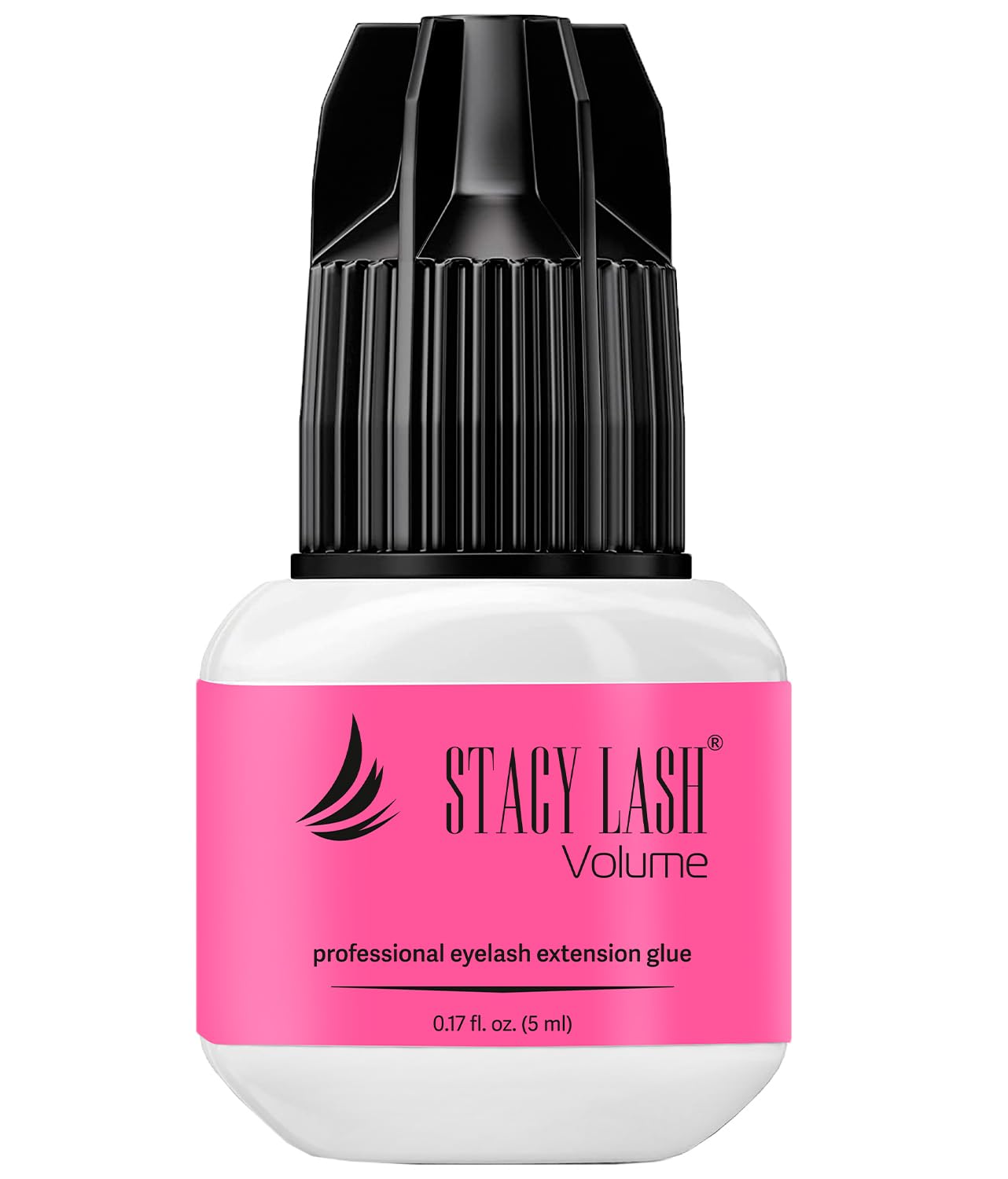 Volume Eyelash Extension Glue Stacy Lash 0.17 fl.oz/5ml / 3 Sec Drying Time/Retention 6 Weeks/Strong Hold Black Adhesive/Professional Supplies