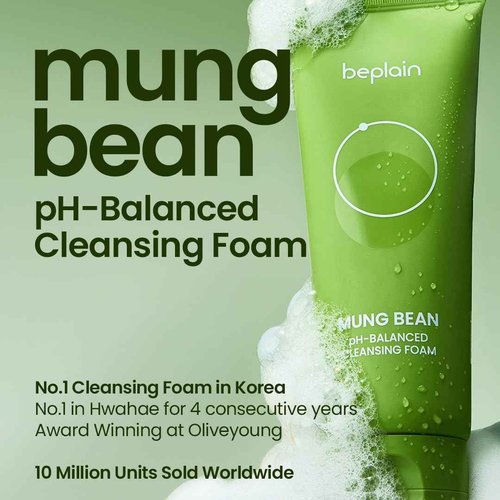 beplain Mung Bean Trio - Cleansing Oil & Cleansing Foam & Peeling Gel | Fragrance-Free | Pore Care Start with Mung Bean | Korean Skin Care | Suitable for Sensitive Skin