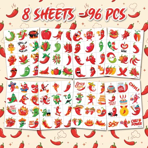 96 PCS Mexican Theme Temporary Tattoos for Kids
