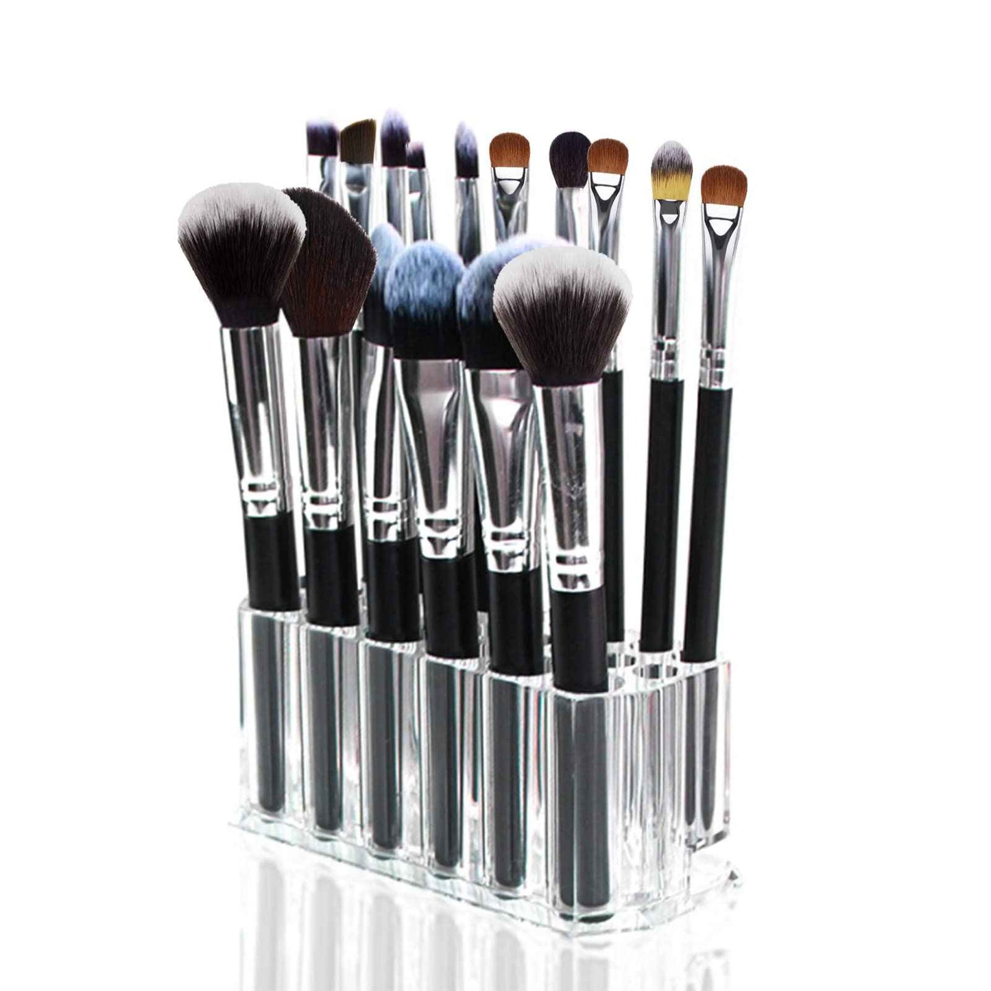 Foraineam 3 Pack Acrylic Eyeliner Lip Liner Holder Organizer, 26 Slots Makeup Brush Pencil Organization Container, Clear Cosmetic Storage Display Holder