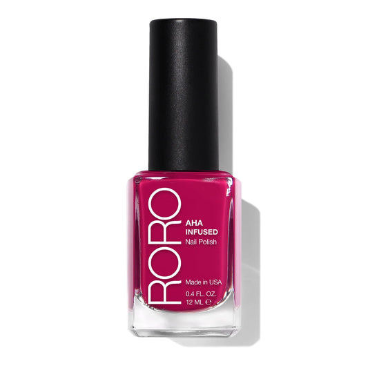 roro AHA Infused 21+ Free Nail Polish - Chip-Resistant High-Impact Nail Color Lacquer Made in the USA, Vegan/Cruelty-Free, Gluten-Free, Skedaddle, Purple-Red, .4Fl Oz/12mL