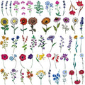 Tazimi 12 Sheets Temporary Tattoos - Watercolor Flower & Lavender Sunflower Violet Rose Tattoo Stickers for Women & Kids