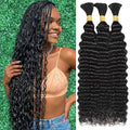 Afihond Boho Braiding Hair 18" Deep Water Wave 3 Bundles