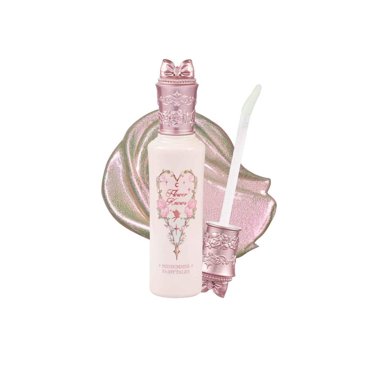 Flower Knows Midsummer Fairytales Liquid Highlighter(Multichrome),Highlighter Makeup,Pearlescent Face & Body Illuminator,Blendable & Long-lasting face Highlighter for All Skin Tones(04 Fairy Whisper)