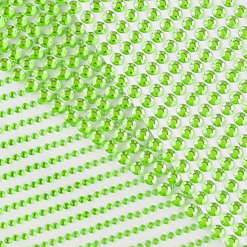 Christmas Green Face Gems Eye Jewels Rhinestones Crystals Stickers 3/4/5/6mm with Stickers for Body, Stick on Jewels Makeup Glue for Face Eye Hair Nails Make up and Craft Decor 3090PCS