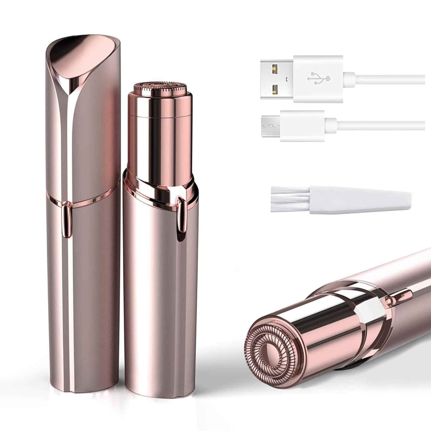 Facial Hair Remover for Women with 2 Pack Replacement Heads Gold