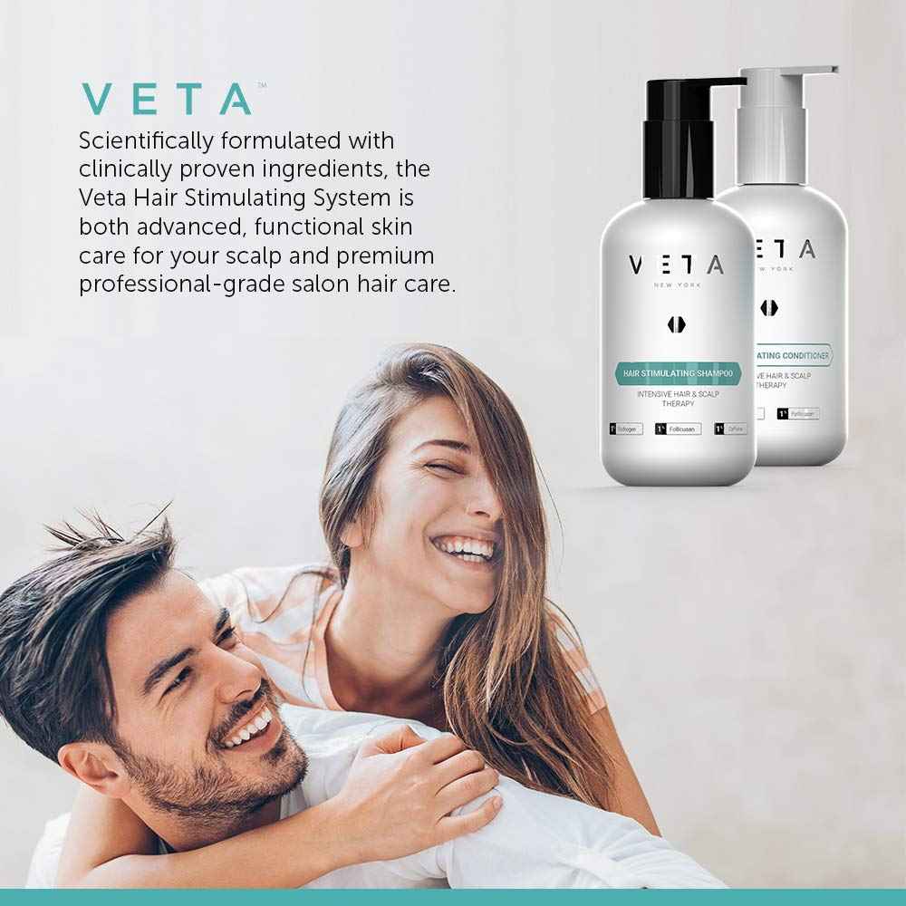 Hair Stimulating Conditioner For Hair Loss. 1% Follicusan, 1% Trichogen. Prevent Further Thinning, Support Lasting stimulation, Infuse Healthy Shine. Experience Youthful Hair. 8.5 fl. oz - Veta