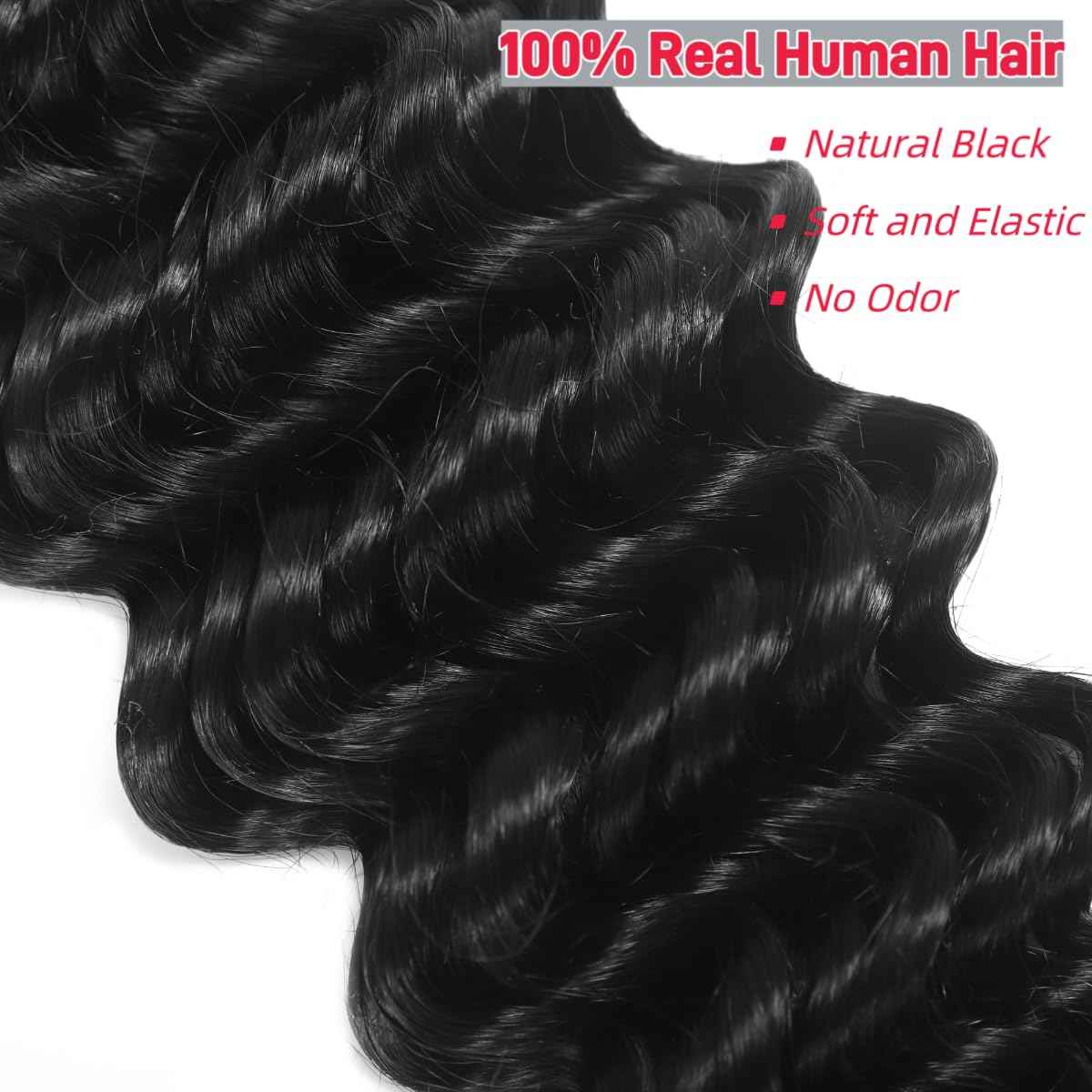 Human Braiding Hair Deep Wave Bulk Human Hair for Braiding Bohemian Knotless 2 Bundles 100g 18Inch No Weft 10A Brazilian Virgin Human Hair Extensions Curly Bulk Human Hair for Boho Braids