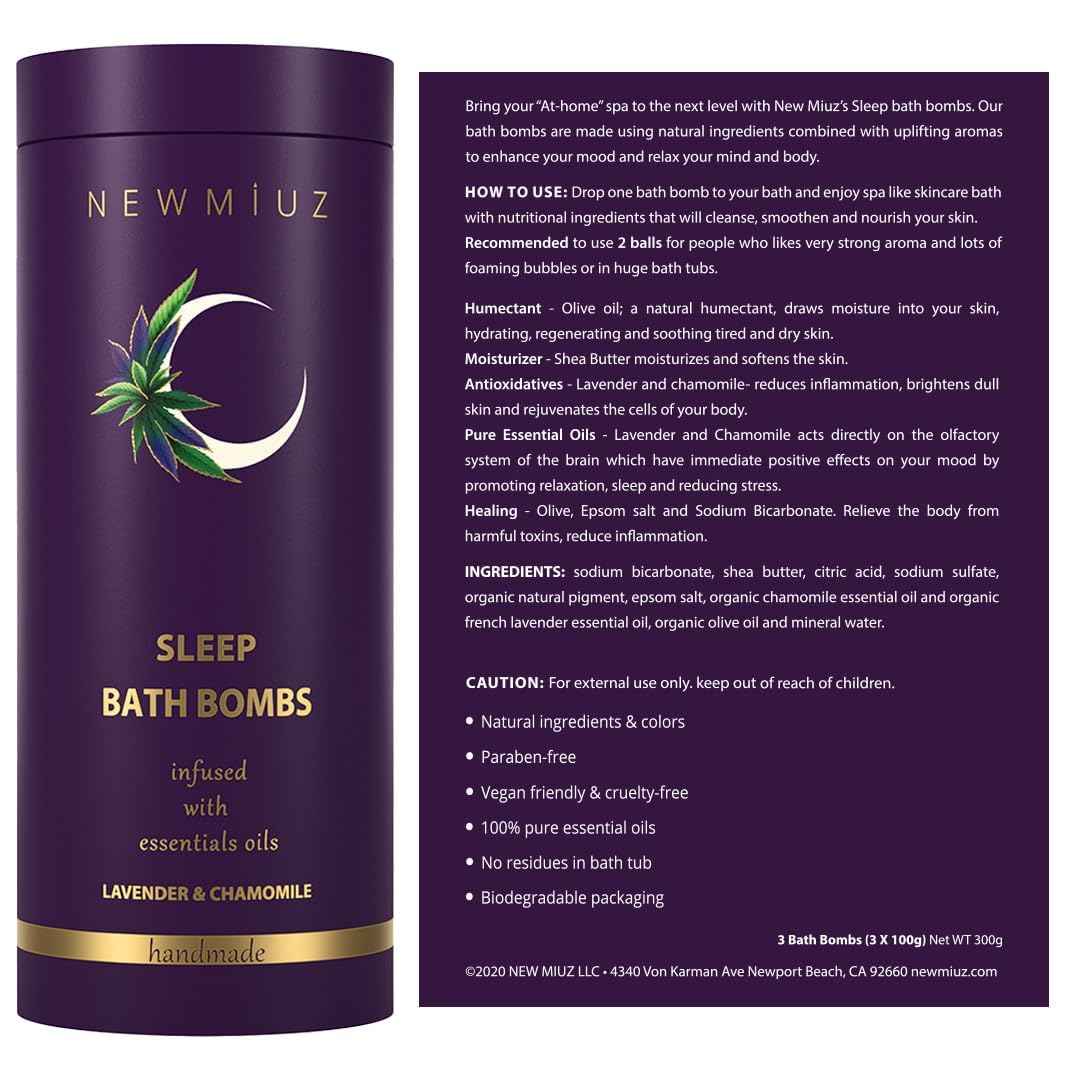 Deep Sleep Bubble Bath Bombs Infused with Lavender Chamomile Essential Oils Moisturizing Bath for Dry Skin and Relaxation Self Care Gift for Women