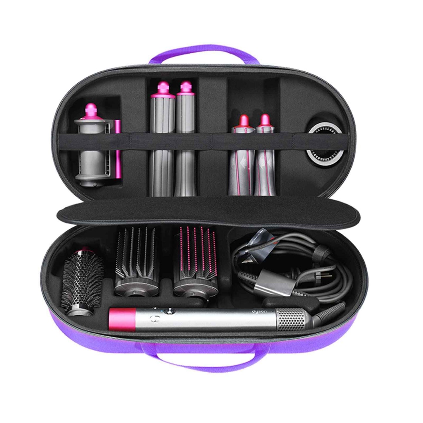 RLSOCO Airwrap Case for Dyson Airwrap Complete Long/Complete Styler HS08 HS05 HS01,NOT for Dyson Airwrap i.d. - Fits 4pcs Long Barrels or Short Barrels - Violet (Case Only,Hair Styler is not Included)