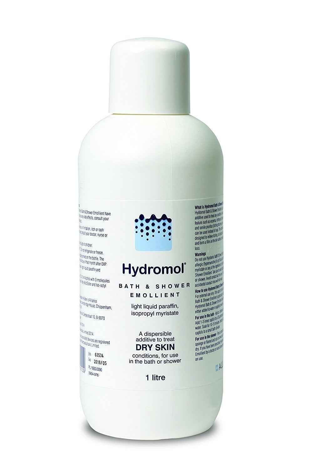 Hydromol Bath and Shower Emollient, 1 Litre, for The Management of Eczema, Dermatitis, Psoriasis and Other Dry Skin Conditions