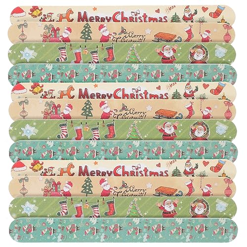 12Pcs Christmas Nail Files Double Sided Nail File and Buffers Emery Boards for Natural and Acrylic Nails Manicure Pedicure Tools Random Style