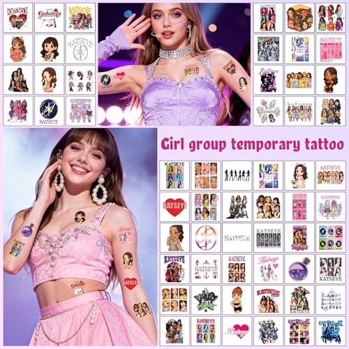 60Pcs Katseye Temporary Tattoos - Waterproof Fake Tattoo Stickers