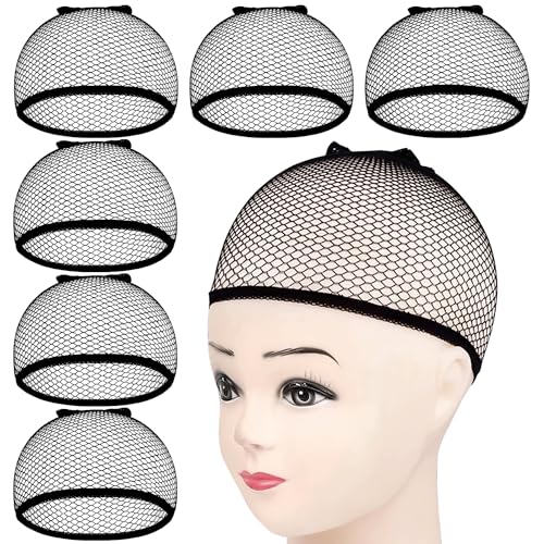 MORGLES Mesh Wig Caps 6 Pack - Breathable Nylon Hair Nets