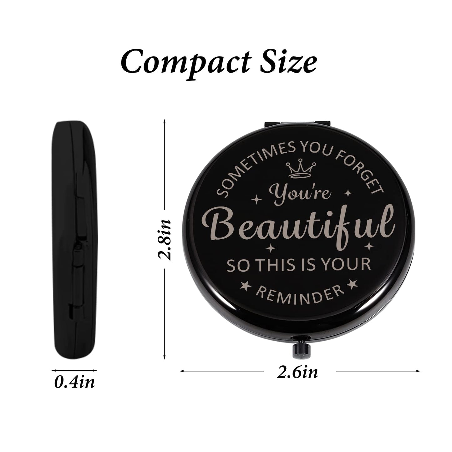 XPENMULBOJA 2025 Christmas Stocking Stuffer for Adult, Personalized Gifts for Women Girls, Compact Mirrors for Daughter Sister Friends, Pocket Mirror Small Gifts for Women