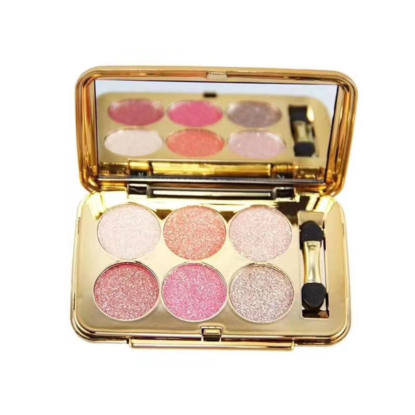 Sparkle Eyeshadow Palette - 6 Colors Glitter Eye Shadow Palettes Highly Pigmented Long Lasting Waterproof Sweatproof Professional Nudes Warm Natural Neutral Smoky Cosmetic Eye Palette Set Gold (#07)