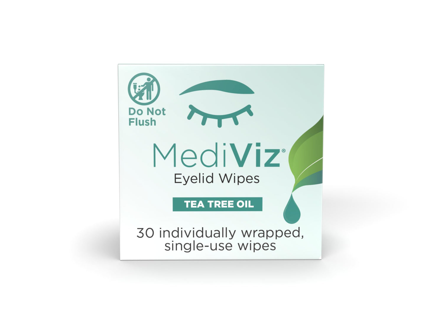 MediViz Tea Tree Eyelid Cleanser Wipes – 30 Single-Use Towelettes – Eyelash & Eyelid Wipes for Soothing Dry Eye Irritation, Demodex Removal & More