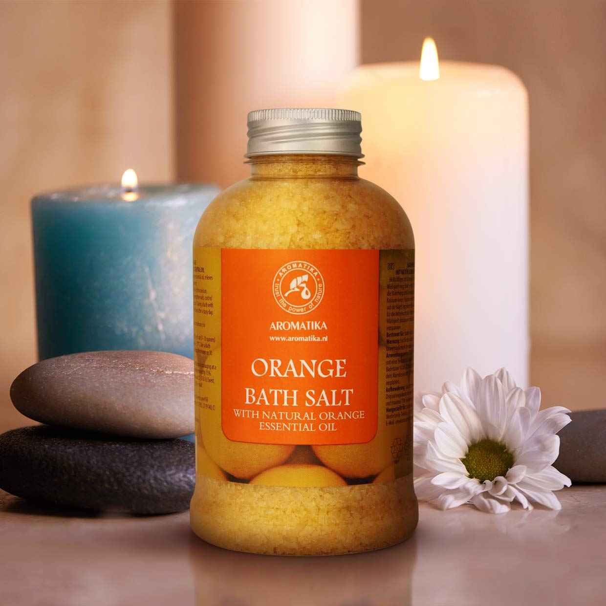 Orange Bath Salts w/Natural Orange Essential Oil 21.16 Oz - Good for Beauty - Bathing - Body Care - Wellness - Spa - Bath (Pack of 2)