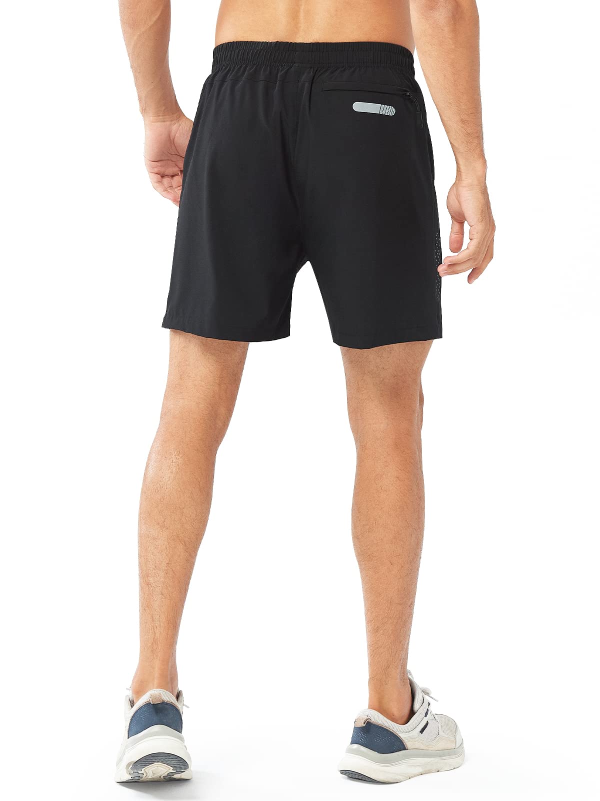 NORTHYARD Men's Athletic Running Shorts Quick Dry Workout Shorts 7"/ 5"/ 9" Lightweight Sports Gym Basketball Shorts Hiking Exercise Black-5inch S